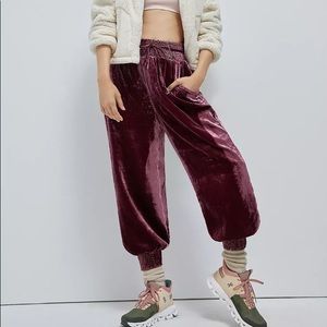 Anthropologie velvet joggers